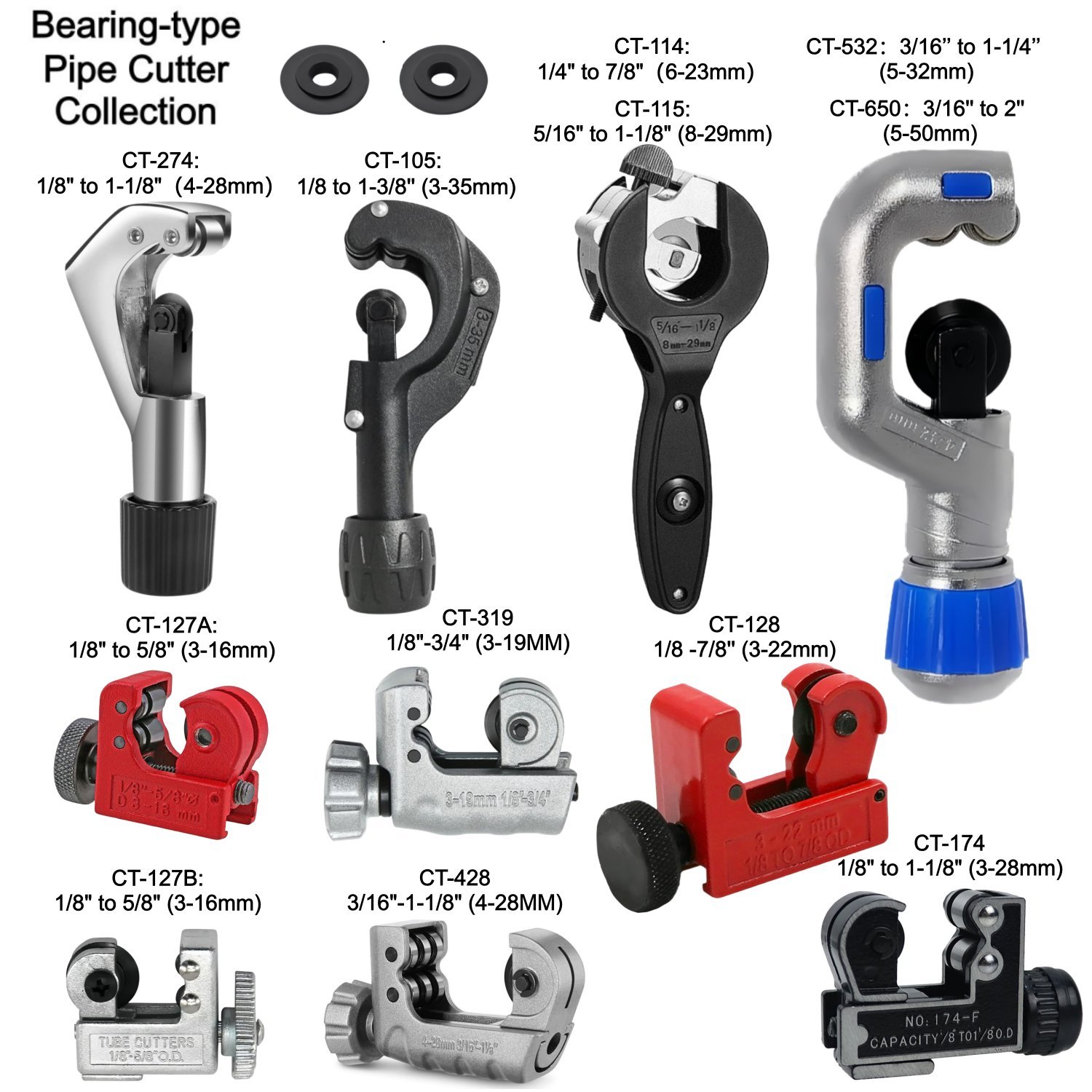 Power Tools Plumbing - Bearing-type Pipe Cutter Rotary Manual Device