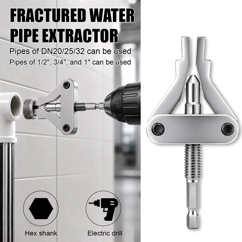 Power Tools Plumbing - Pipe Extractor Tool Broken Thread Puller