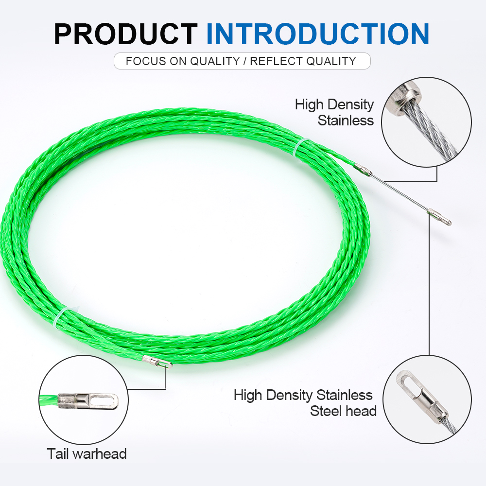 4MM Fiberglass Fish Tape Cable - огляд і ціна Power Tools Green Color
